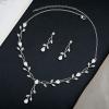 imageElegant Bridal Jewelry Sets Clear Cubic Zirconia Wedding Necklace Earrings Bracelet Set for Birdes Bridesmaids CZ Prom JewelrySilverNecklace Earrings