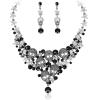 imageCSY Punk Vintage Skull Jewelry Sets Crystal Statement Necklace Earrings Gothic Skeleton Halloween Party Costume Accessories for WomenBlack