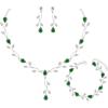 imageElegant Bridal Jewelry Sets Clear Cubic Zirconia Wedding Necklace Earrings Bracelet Set for Birdes Bridesmaids CZ Prom JewelryGreenNecklace Earrings Bracelet