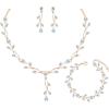 Rose Gold-Necklace Earrings Bracelet