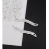 imageCSY Elegant Silver Bridal Jewelry Set for Bridesmaid Brides Wedding Necklace Dangle Earrings Link Bracelets Sets Prom Party Formal Costume Accessories Jewelry Gift Women