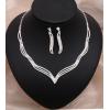 imageCSY Elegant Silver Bridal Jewelry Set for Bridesmaid Brides Wedding Necklace Dangle Earrings Link Bracelets Sets Prom Party Formal Costume Accessories Jewelry Gift Women