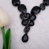 imageCSY Elegant Austrian Crystal Necklace Drop Earrings Bracelet Set Bridal Wedding Prom Costume Jewelry Sets for Brides Bridesmaidblack