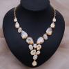 imageCSY Elegant Austrian Crystal Necklace Drop Earrings Bracelet Set Bridal Wedding Prom Costume Jewelry Sets for Brides Bridesmaidchampagne gold