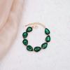 imageCSY Elegant Austrian Crystal Necklace Drop Earrings Bracelet Set Bridal Wedding Prom Costume Jewelry Sets for Brides Bridesmaidgreen crystal