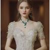 imageCSY Elegant Austrian Crystal Necklace Drop Earrings Bracelet Set Bridal Wedding Prom Costume Jewelry Sets for Brides Bridesmaidgreen crystal