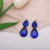 imageCSY Elegant Austrian Crystal Necklace Drop Earrings Bracelet Set Bridal Wedding Prom Costume Jewelry Sets for Brides Bridesmaidroyal bluegold tone