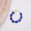 imageCSY Elegant Austrian Crystal Necklace Drop Earrings Bracelet Set Bridal Wedding Prom Costume Jewelry Sets for Brides Bridesmaidroyal bluegold tone