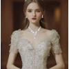 imageCSY Elegant Austrian Crystal Necklace Drop Earrings Bracelet Set Bridal Wedding Prom Costume Jewelry Sets for Brides Bridesmaidwhite crystalgold tone