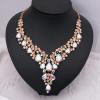imageCSY Elegant Crystal Costume Jewelry Sets Flower Bridal Necklace Earrings Stretch Bangle Set for Bride Bridesmaid Wedding Dress AccessoriesAB crystalrose gold tone