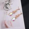 imageCSY Elegant Crystal Costume Jewelry Sets Flower Bridal Necklace Earrings Stretch Bangle Set for Bride Bridesmaid Wedding Dress AccessoriesAB crystalrose gold tone