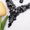 imageCSY Elegant Crystal Costume Jewelry Sets Flower Bridal Necklace Earrings Stretch Bangle Set for Bride Bridesmaid Wedding Dress Accessoriesblack