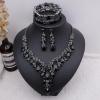 imageCSY Elegant Crystal Costume Jewelry Sets Flower Bridal Necklace Earrings Stretch Bangle Set for Bride Bridesmaid Wedding Dress Accessoriesblack