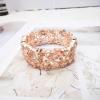 imageCSY Elegant Crystal Costume Jewelry Sets Flower Bridal Necklace Earrings Stretch Bangle Set for Bride Bridesmaid Wedding Dress Accessoriespeach crystalrose gold tone