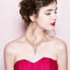 imageCSY Elegant Crystal Costume Jewelry Sets Flower Bridal Necklace Earrings Stretch Bangle Set for Bride Bridesmaid Wedding Dress Accessoriespink crystal