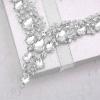imageCSY Elegant Crystal Costume Jewelry Sets Flower Bridal Necklace Earrings Stretch Bangle Set for Bride Bridesmaid Wedding Dress Accessorieswhite crystalsilver tone