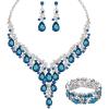 lake blue crystal-platinum tone