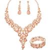 peach crystal-rose gold tone