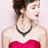 imageCSY 4 PcsSet Austrian Crystal Necklace Earrings Bracelet Ring Bridal Jewelry Sets for Brides Wedding Party Costume Accessories Gifts for Women02black