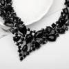 imageCSY 4 PcsSet Austrian Crystal Necklace Earrings Bracelet Ring Bridal Jewelry Sets for Brides Wedding Party Costume Accessories Gifts for Women02black