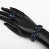 imageCSY 4 PcsSet Austrian Crystal Necklace Earrings Bracelet Ring Bridal Jewelry Sets for Brides Wedding Party Costume Accessories Gifts for Women02blacknavy blue