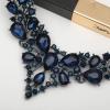 imageCSY 4 PcsSet Austrian Crystal Necklace Earrings Bracelet Ring Bridal Jewelry Sets for Brides Wedding Party Costume Accessories Gifts for Women02blacknavy blue