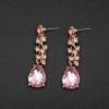 imageCSY 4 PcsSet Austrian Crystal Necklace Earrings Bracelet Ring Bridal Jewelry Sets for Brides Wedding Party Costume Accessories Gifts for Women02gold platedpink