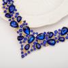 imageCSY 4 PcsSet Austrian Crystal Necklace Earrings Bracelet Ring Bridal Jewelry Sets for Brides Wedding Party Costume Accessories Gifts for Women02gold platedroyal blue