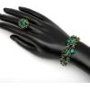 imageCSY 4 PcsSet Austrian Crystal Necklace Earrings Bracelet Ring Bridal Jewelry Sets for Brides Wedding Party Costume Accessories Gifts for Women02gold platedgreen