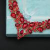 imageCSY 4 PcsSet Austrian Crystal Necklace Earrings Bracelet Ring Bridal Jewelry Sets for Brides Wedding Party Costume Accessories Gifts for Women02gold platedred