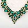 imageCSY 4 PcsSet Austrian Crystal Necklace Earrings Bracelet Ring Bridal Jewelry Sets for Brides Wedding Party Costume Accessories Gifts for Women02gold platedgreen