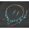 imageCSY 4 PcsSet Austrian Crystal Necklace Earrings Bracelet Ring Bridal Jewelry Sets for Brides Wedding Party Costume Accessories Gifts for Women02gold platedaquamarine