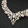 imageCSY 4 PcsSet Austrian Crystal Necklace Earrings Bracelet Ring Bridal Jewelry Sets for Brides Wedding Party Costume Accessories Gifts for Women02gold platedwhite
