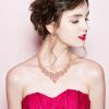 imageCSY 4 PcsSet Austrian Crystal Necklace Earrings Bracelet Ring Bridal Jewelry Sets for Brides Wedding Party Costume Accessories Gifts for Women02rose goldpeach