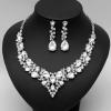 imageCSY 4 PcsSet Austrian Crystal Necklace Earrings Bracelet Ring Bridal Jewelry Sets for Brides Wedding Party Costume Accessories Gifts for Women02white goldwhite