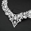 imageCSY 4 PcsSet Austrian Crystal Necklace Earrings Bracelet Ring Bridal Jewelry Sets for Brides Wedding Party Costume Accessories Gifts for Women02white goldwhite