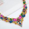 imageCSY 4 PcsSet Austrian Crystal Necklace Earrings Bracelet Ring Bridal Jewelry Sets for Brides Wedding Party Costume Accessories Gifts for WomenMulticolour