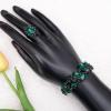 imageCSY 4 PcsSet Austrian Crystal Necklace Earrings Bracelet Ring Bridal Jewelry Sets for Brides Wedding Party Costume Accessories Gifts for Womenemeraldblack tone