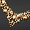 imageCSY 4 PcsSet Austrian Crystal Necklace Earrings Bracelet Ring Bridal Jewelry Sets for Brides Wedding Party Costume Accessories Gifts for Womengold platedchampagne