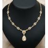 imageCSY Womens Elegant Teardrop Crystal Necklaces Dangle Earrings Bracelet Jewelry Sets for Brides Bridesmaidschampagne gold