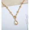 imageCSY Womens Elegant Teardrop Crystal Necklaces Dangle Earrings Bracelet Jewelry Sets for Brides Bridesmaidschampagne gold