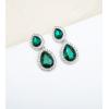 imageCSY Womens Elegant Teardrop Crystal Necklaces Dangle Earrings Bracelet Jewelry Sets for Brides Bridesmaidsgreen crystalsilver tone
