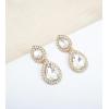 imageCSY Womens Elegant Teardrop Crystal Necklaces Dangle Earrings Bracelet Jewelry Sets for Brides Bridesmaidswhite crystalgold tone