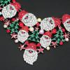 imageLuxury Statement Bib Necklace Earrings Santa Claus Christmas Element Party Costume Jewelry Set Xmas Gift for WomenSTYLE 1With White Diamond