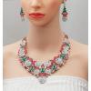 imageLuxury Statement Bib Necklace Earrings Santa Claus Christmas Element Party Costume Jewelry Set Xmas Gift for WomenSTYLE 1With White Diamond
