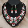 imageLuxury Statement Bib Necklace Earrings Santa Claus Christmas Element Party Costume Jewelry Set Xmas Gift for WomenSTYLE 1Without White Diamond