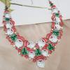 imageLuxury Statement Bib Necklace Earrings Santa Claus Christmas Element Party Costume Jewelry Set Xmas Gift for WomenSTYLE 1Without White Diamond