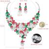 imageLuxury Statement Bib Necklace Earrings Santa Claus Christmas Element Party Costume Jewelry Set Xmas Gift for WomenSTYLE 3