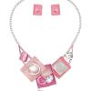pink - silver tone