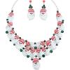 imageLuxury Statement Bib Necklace Earrings Santa Claus Christmas Element Party Costume Jewelry Set Xmas Gift for WomenSTYLE 2Without White Diamond